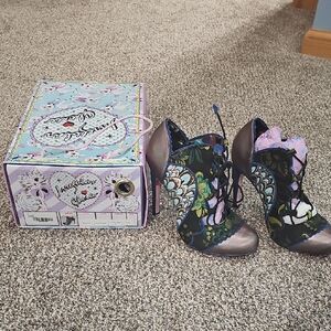 Irregular Choice Black and Purple Heeled Boots